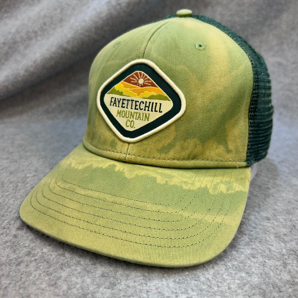 Fayettechill Mountain Patch Unisex Green Trucker Hat Snapback OSFM